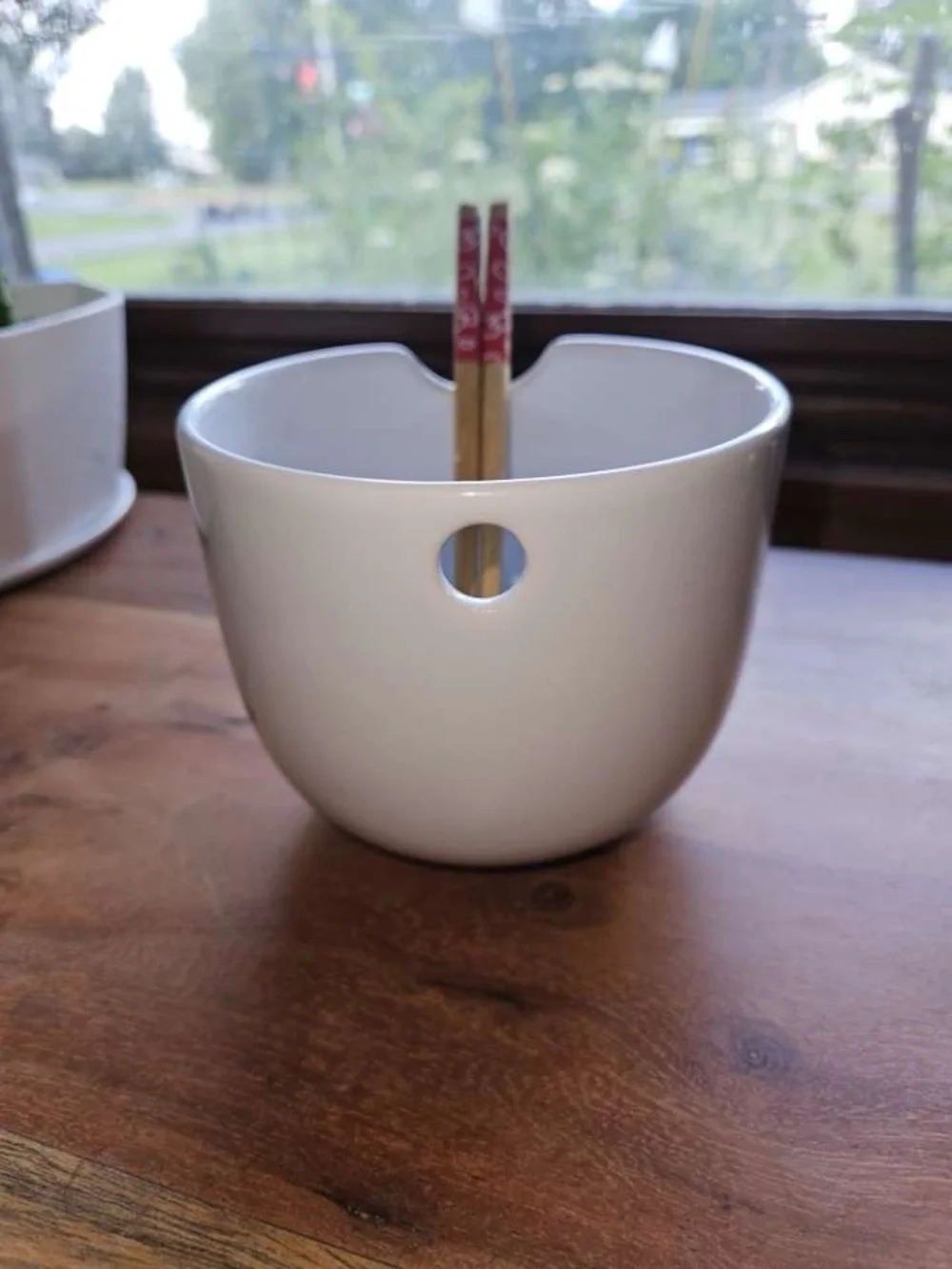 Hello Kitty White Bowl with Red Bow and Rainbow Accent
